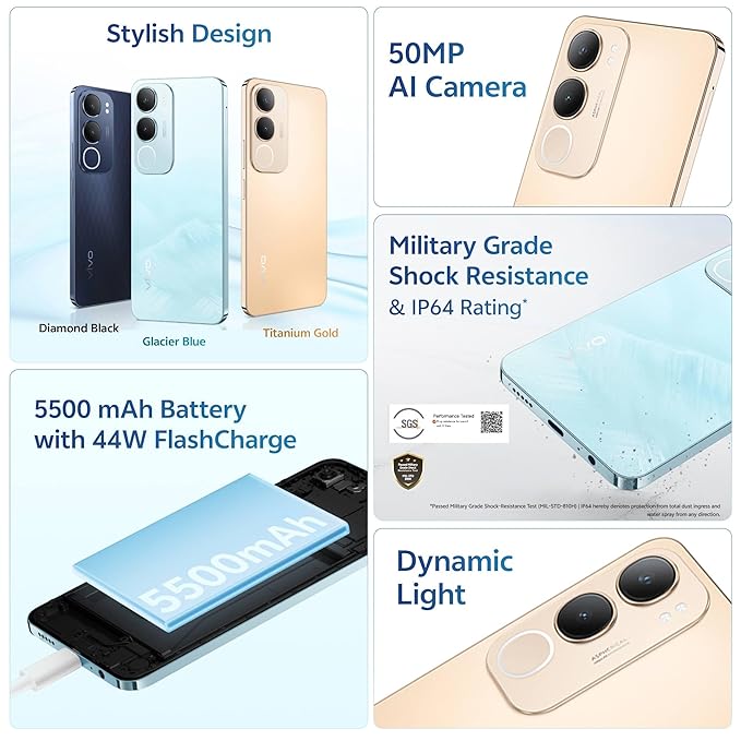 vivo Y29 5G (Titanium Gold, 128 GB)  (8 GB RAM)