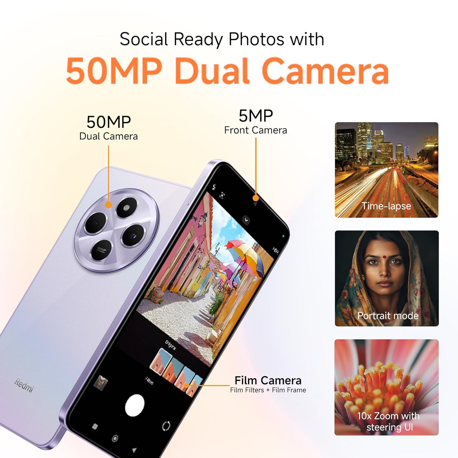 Redmi A4 5G (Sparkle Purple, 4GB RAM, 128GB Storage)
