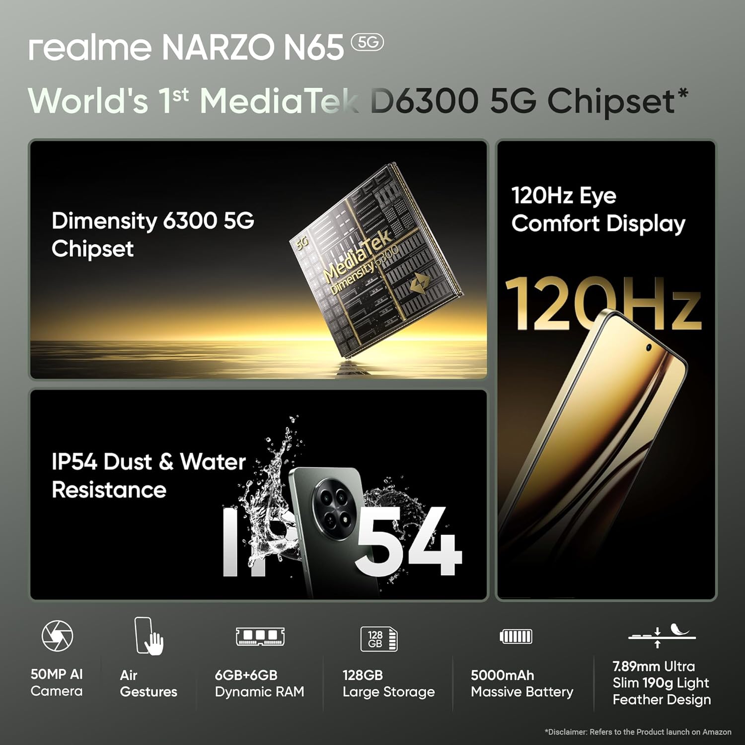 realme Narzo N65 5G (Deep Green, 128 GB)  (4 GB RAM)