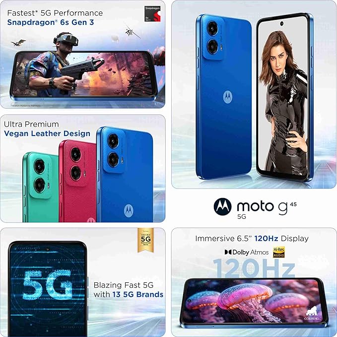 Motorola g45 5G (Brilliant Blue, 128 GB)  (4 GB RAM)
