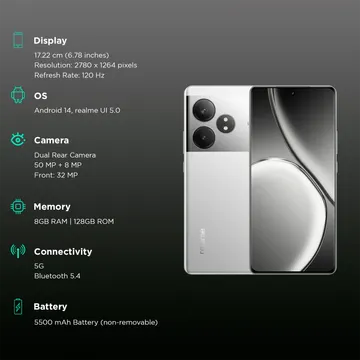 REALME GT 6T (Fluid Silver 8GB RAM, 128GB Storage)