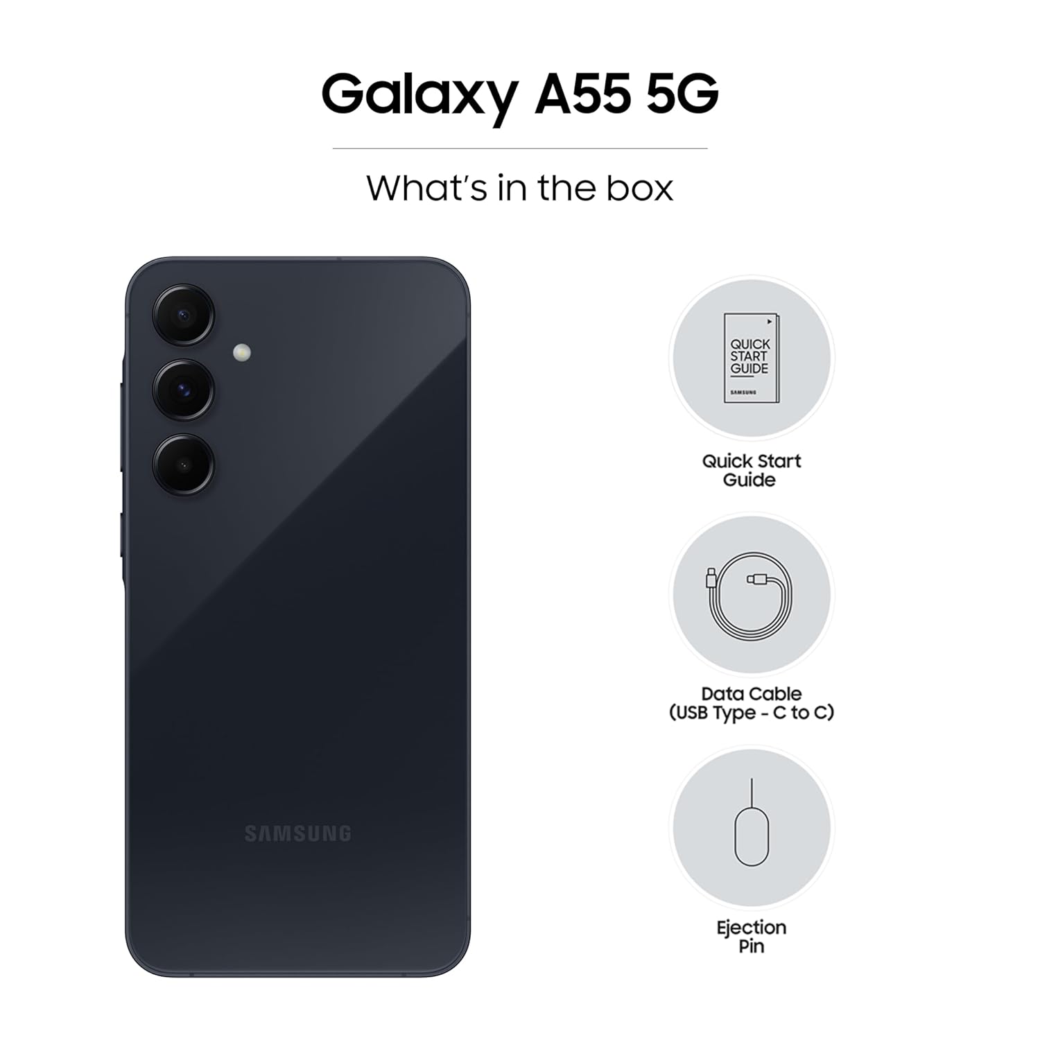 samsung Galaxy A55 5G (Awesome Navy, 8GB RAM, 128GB Storage)