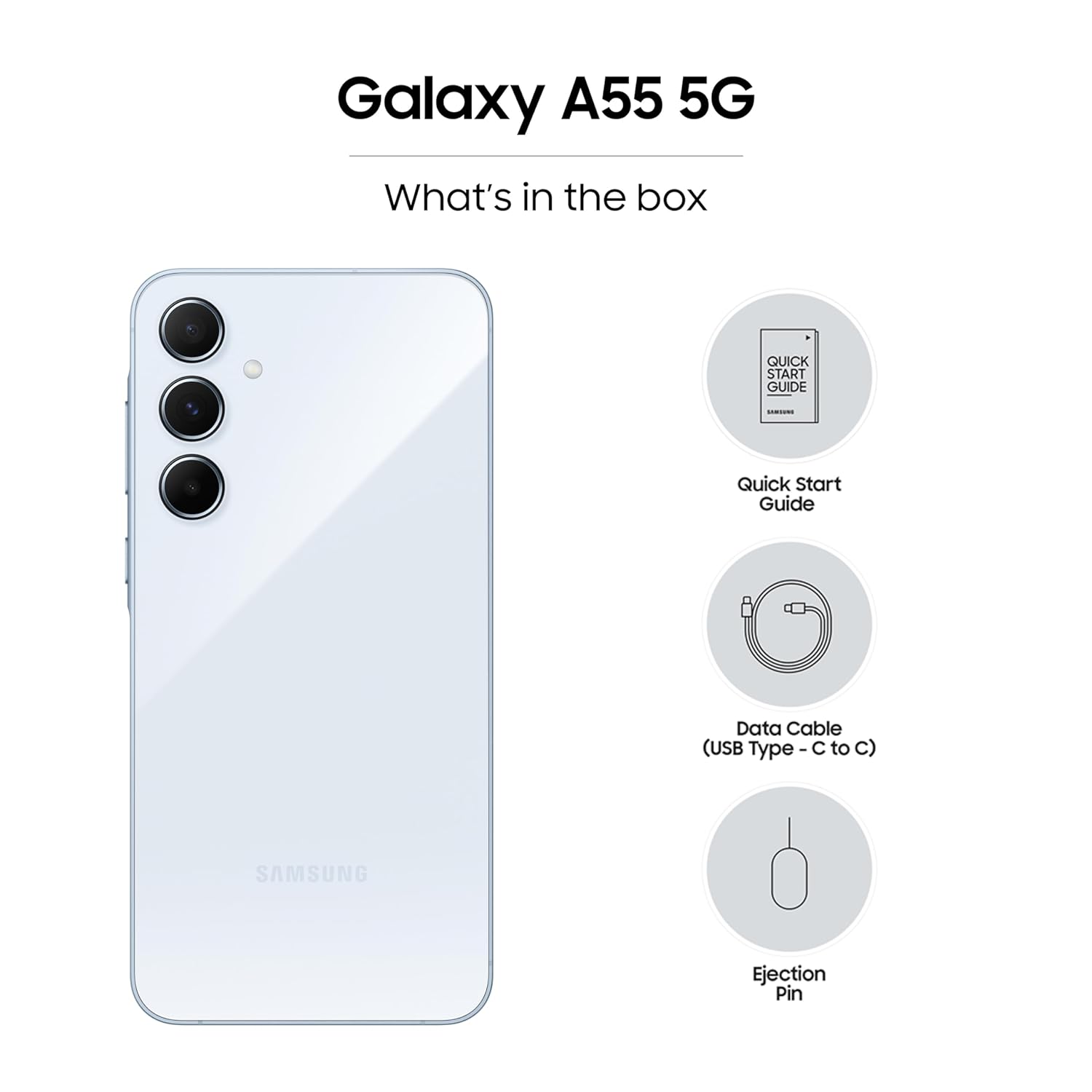 SAMSUNG Galaxy A55 5G (Awesome Iceblue, 256 GB)  (8 GB RAM)