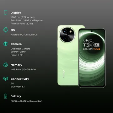 Vivo T3x 5G (Celestial Green, 128 GB) (4 GB RAM)