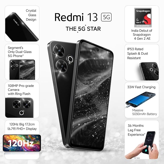 REDMI 13 5G (Black Diamond, 128 GB)  (6 GB RAM)
