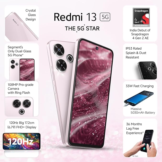 REDMI 13 5G (Orchid Pink, 128 GB)  (8 GB RAM)