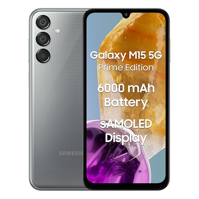 SAMSUNG M15 5G Prime Edition (Stone Grey, 128 GB)  (6 GB RAM)