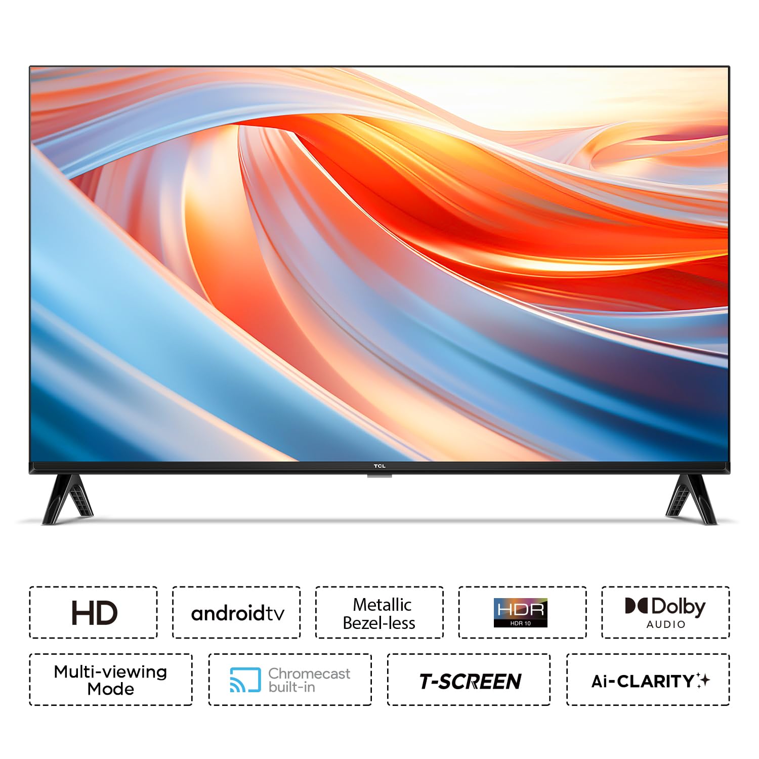 TCL L4B 79.97 cm (32 inch) HD Ready LED Smart Android TV 2024 Edition with Metallic Bezel Less and Chromecast built-in  (32L4B)