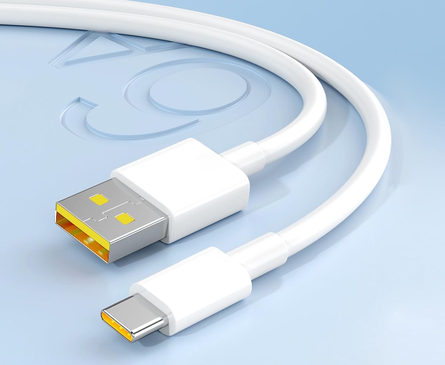 SHKOD Unbreakable 67W / 5A Fast Charging 1000mm Long Braided Type C Cable for Smartphones, Tablets, Laptops & other Type C devices, PD Technology, 480Mbps Data Sync, Quick Charge 3.0 (White)