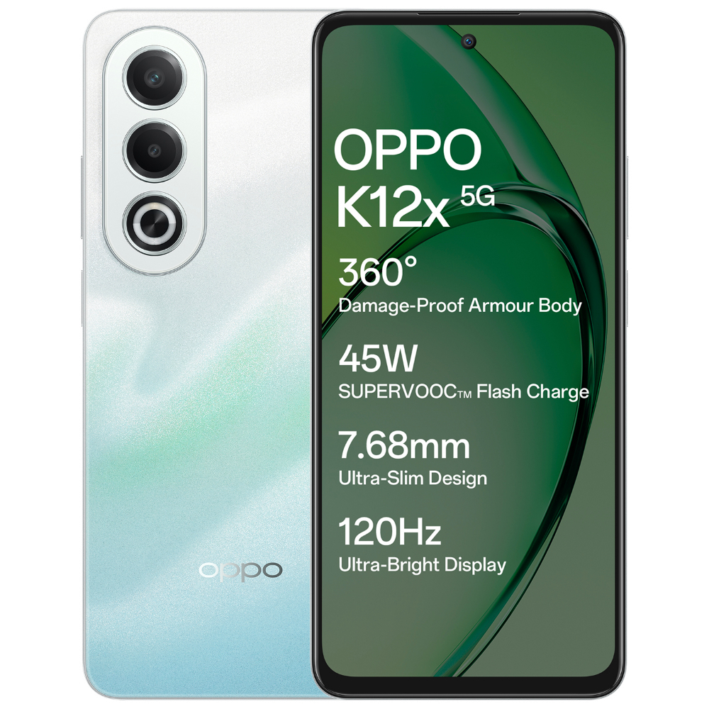 OPPO K12x 5G with 45W SUPERVOOC Charger In-The-Box (Breeze Blue, 256 GB)  (8 GB RAM)