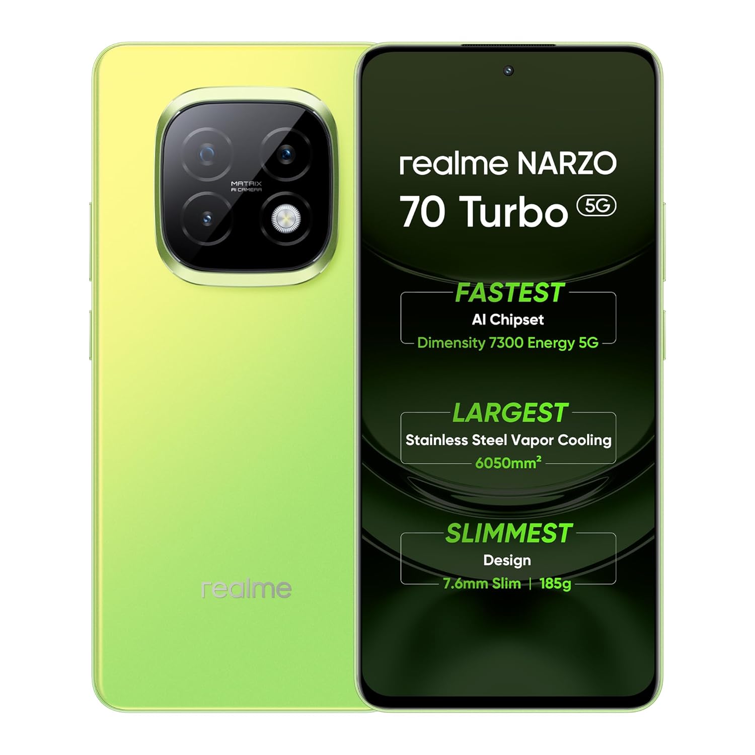 realme NARZO 70 Turbo 5G (Turbo Green,6GB RAM,128GB Storage) 
