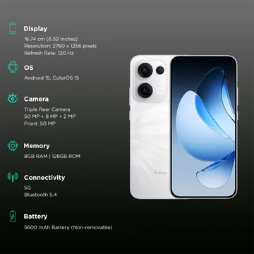 OPPO Reno13 5G (Ivory White, 128 GB)  (8 GB RAM)
