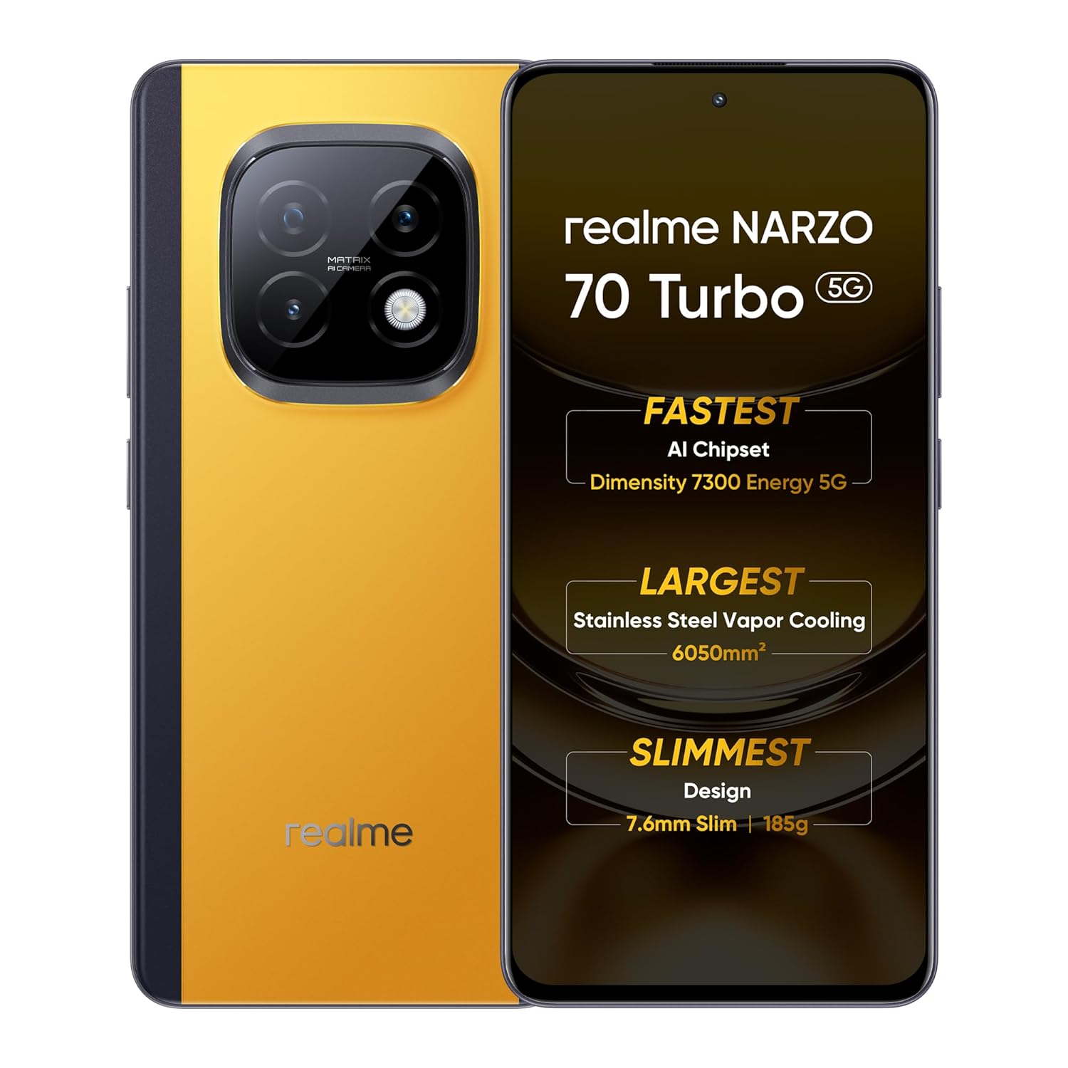 realme NARZO 70 Turbo 5G (Turbo Yellow, 8GB RAM, 128GB Storage)