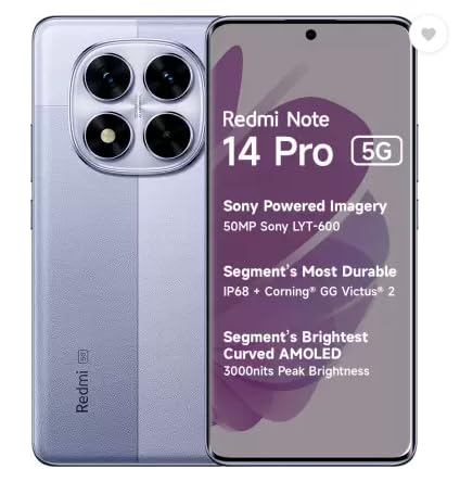 REDMI Note 14 Pro 5G (Phantom Purple, 256 GB)  (8 GB RAM)