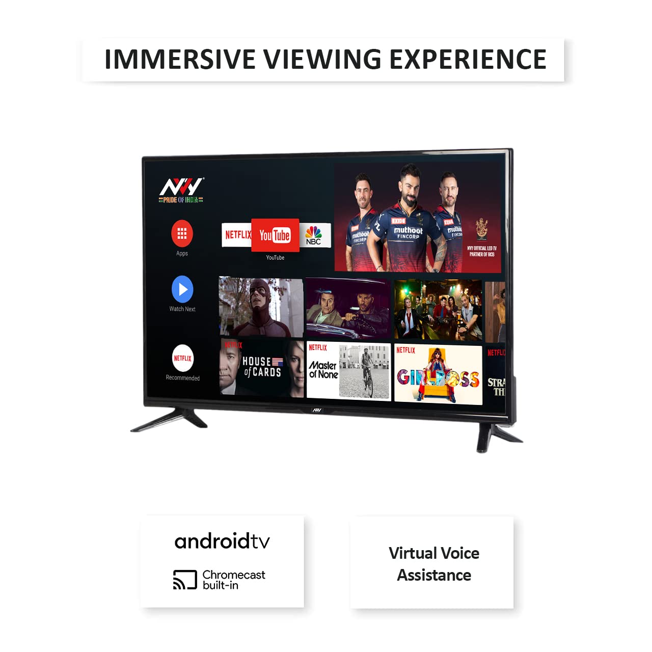 NVY 81 cm (32 inch) HD Ready LED Smart Android Based TV  (NVA32SFR1)