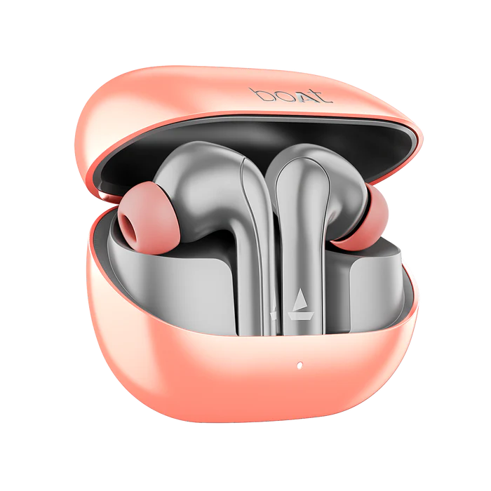 boAt Airdopes 155 w/ 40 hrs Playtime,In-Ear Detection,Quad Mics ENx Tech,ASAP Charge Bluetooth  (Hot Rouge, True Wireless)