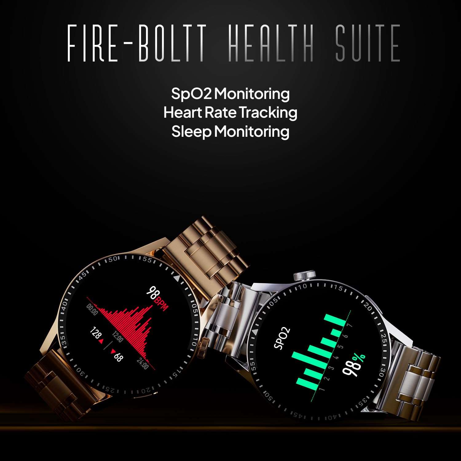 Fire-Boltt Talk 2 Pro Ultra 1.39" Round Display Stainless Steel Luxury Smart Watch, Bluetooth Calling & 360 Health Monitoring, 123 Sports Modes, Inbuilt Voice Assistant (Gold)