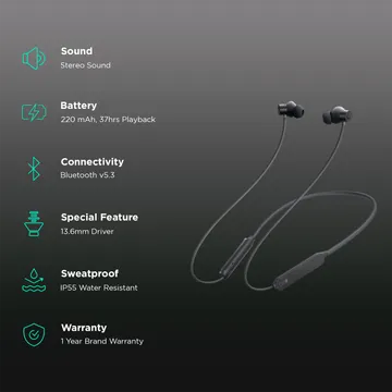 CMF by Nothing Neckband Pro 50dB Active Noise Cancellation, Smart Dial Design, 37 Hrs playtime Bluetooth  (Dark Grey, In the Ear)