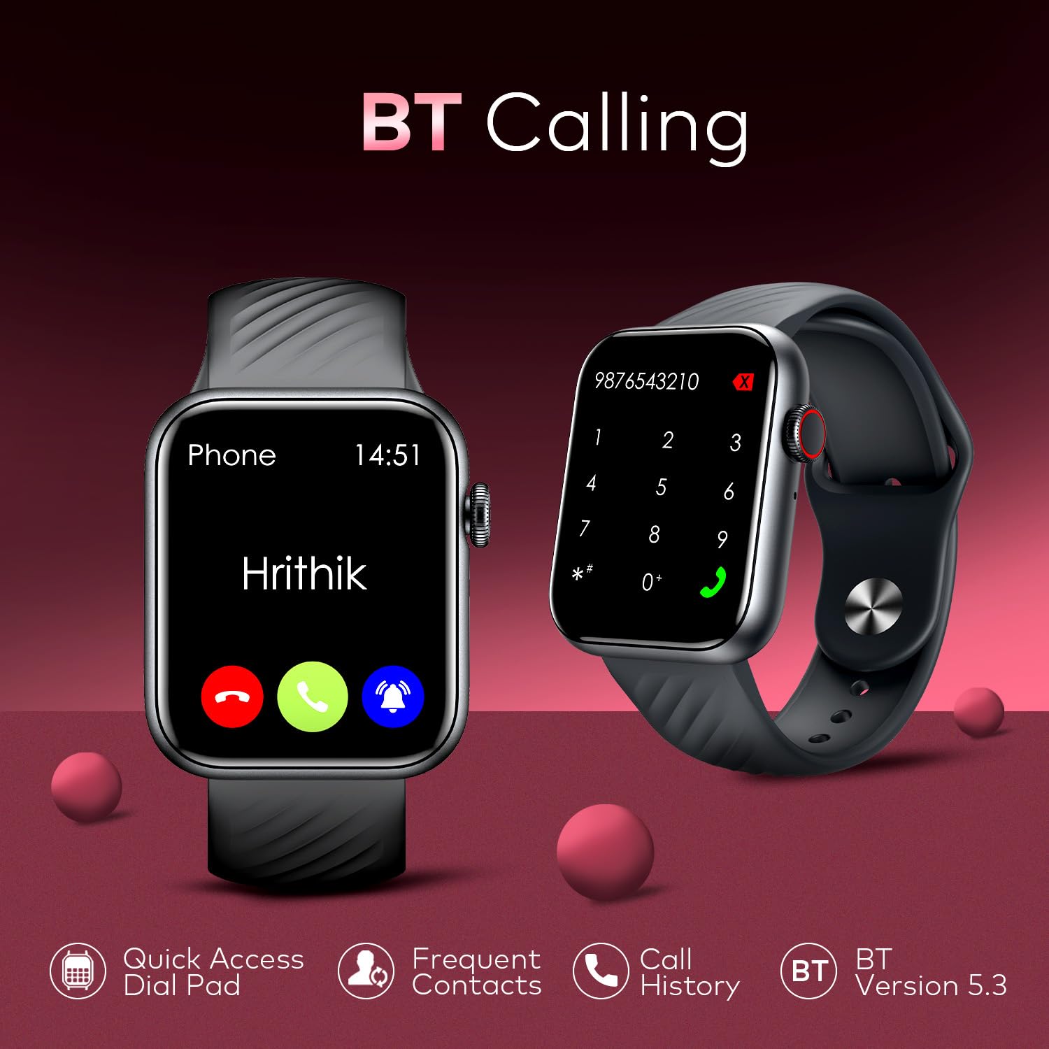 itel ICON-2 Smartwatch with BT Calling,1.83"HD Display,IP68,Voice Assistant Smartwatch  (Black Strap, Free Size)