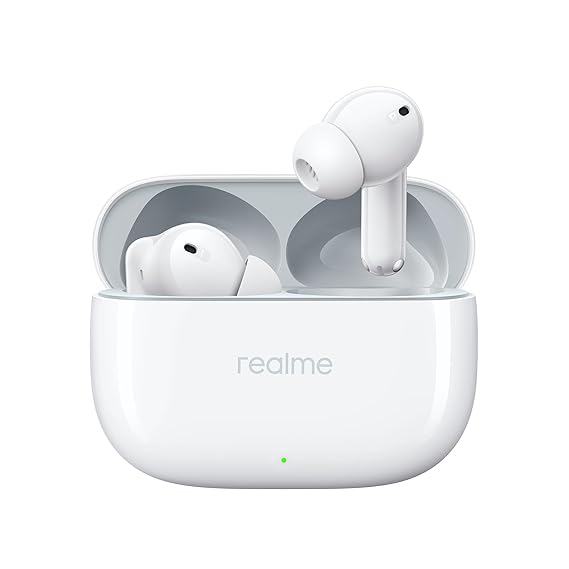 realme Buds T300 with 12.4mm Driver, 30dB ANC, 360 Spatial Audio and 40 hours Playback Bluetooth  (Youth White, True Wireless)