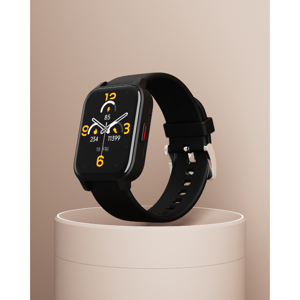 boAt Wave Magma Smart Watch, 4.97 cm (1.96 inch) HD Display, Advanced Bluetooth Calling, Animated Watch Faces, Android 7.0/IOS 12.0 above Compatible, 100+ Sports Modes, IP68 Dust, Sweat & Splash Resistance (Charcoal Black)