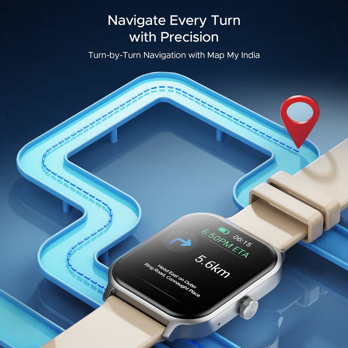 boAt Storm Call 3 Plus w/ Turn by Turn Navigation, QR Tray, 4.97cm(1.96'') HD Display Smartwatch  (Cherry Blossom Strap, Free Size)