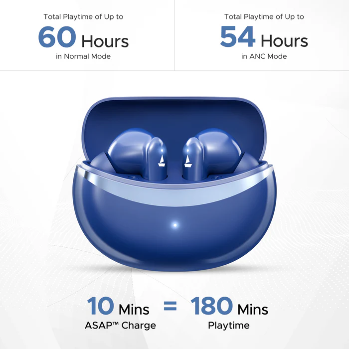 boAt Airdopes 131 Elite ANC w/ Active Noise Cancellation,60HRS Playback,Chrome Design Bluetooth  (Dawn Blue, True Wireless)