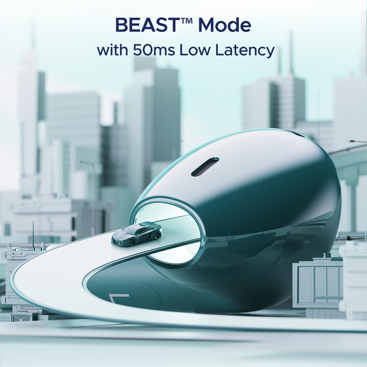 boAt Airdopes Alpha with 35 HRS Playback, 13mm Drivers, Dual Mics ENx & Beast Mode Bluetooth  (Dark Cyan, In the Ear)