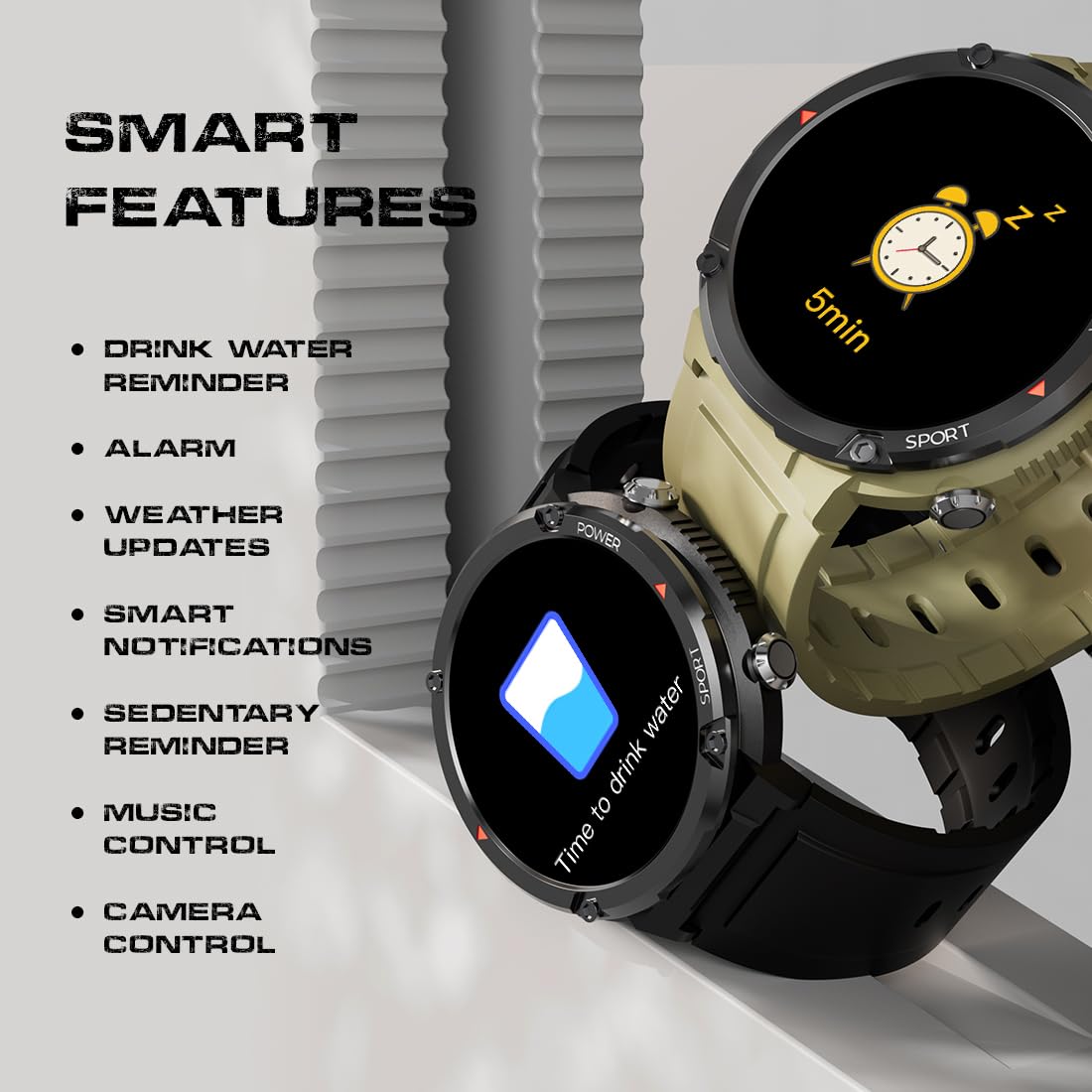 Fire-Boltt Armour, Sporty Rugged Outdoor Smart Watch with a 1.6" High-Resolution HD Display, Shockproof Metal Body, Bluetooth Calling 600 mAh Battery