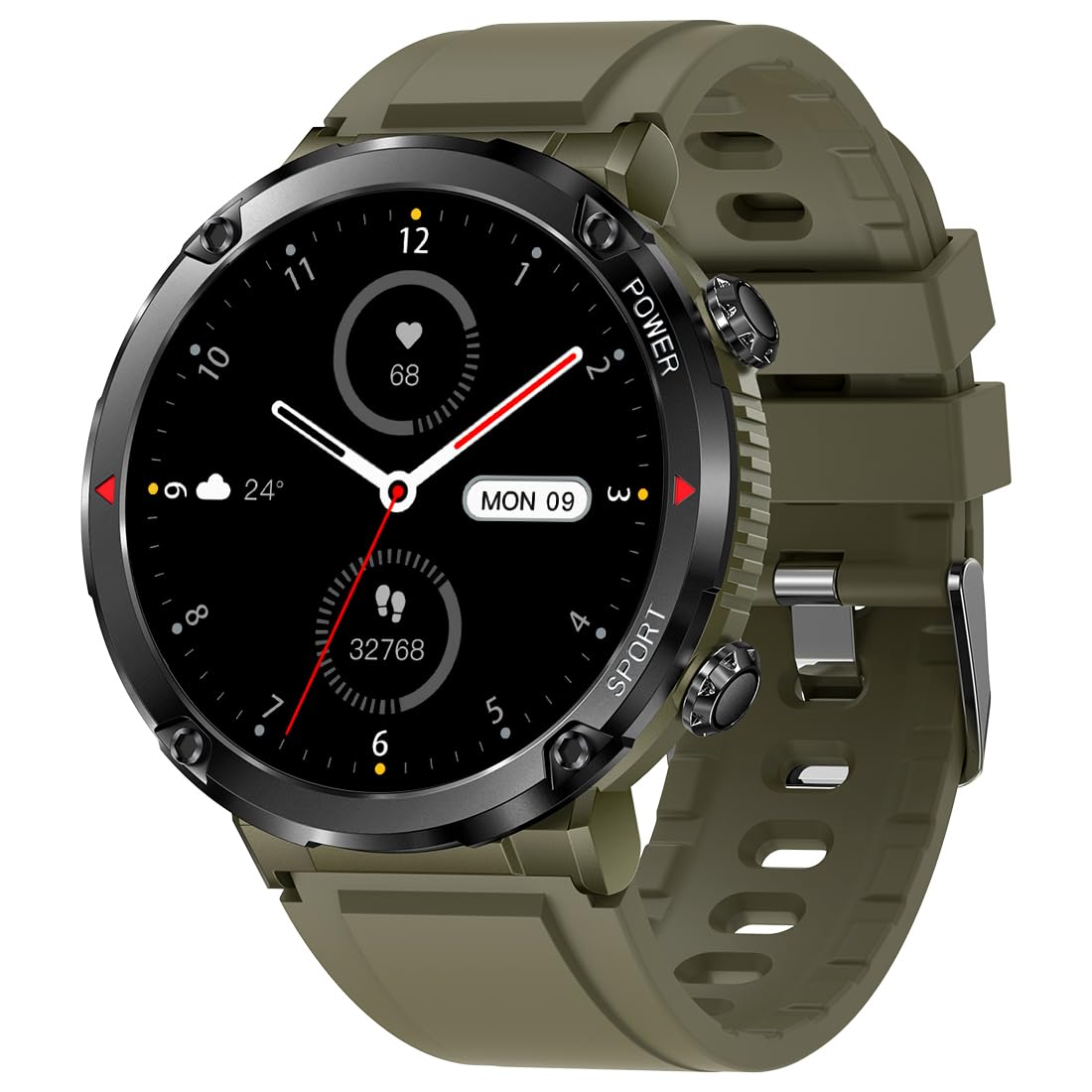 Fire-Boltt Armour, Sporty Rugged Outdoor Smart Watch with a 1.6" High-Resolution HD Display, Shockproof Metal Body, Bluetooth Calling 600 mAh Battery
