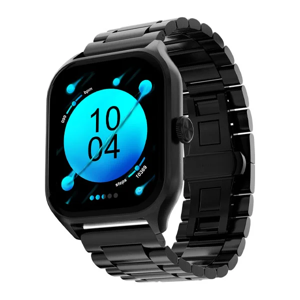 Fire-Boltt Stellaris Luxury Steel Watch 45.2mm (1.78) AMOLED Always-on Display 123 Sports Smartwatch  (Black SS Strap, Free Size)