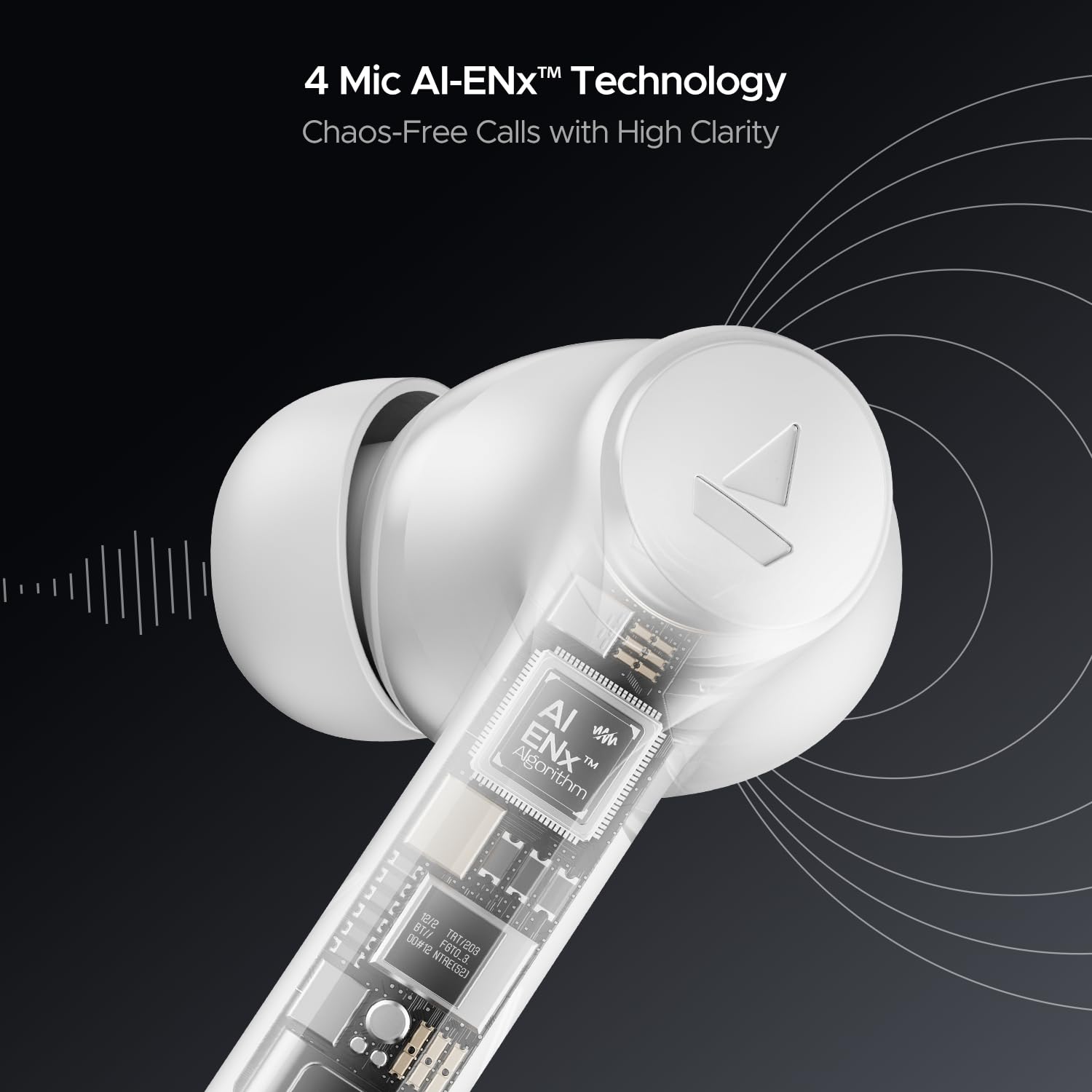 boAt Airdopes 300 w/ 4-Mics ENx Technology,Multipoint Connectivity & In Ear Detection Bluetooth  (Chrome White, True Wireless)