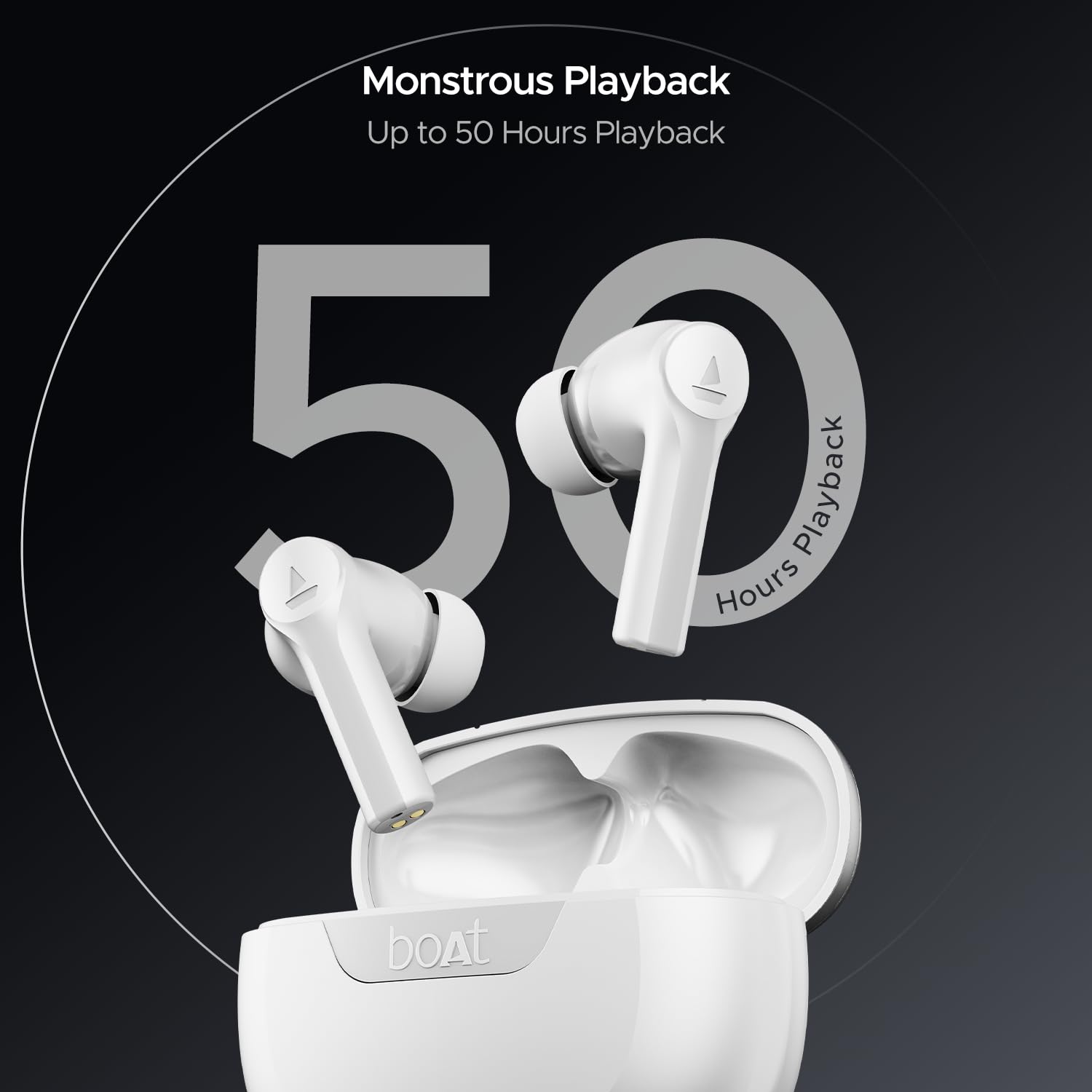 boAt Airdopes 300 w/ 4-Mics ENx Technology,Multipoint Connectivity & In Ear Detection Bluetooth  (Chrome White, True Wireless)