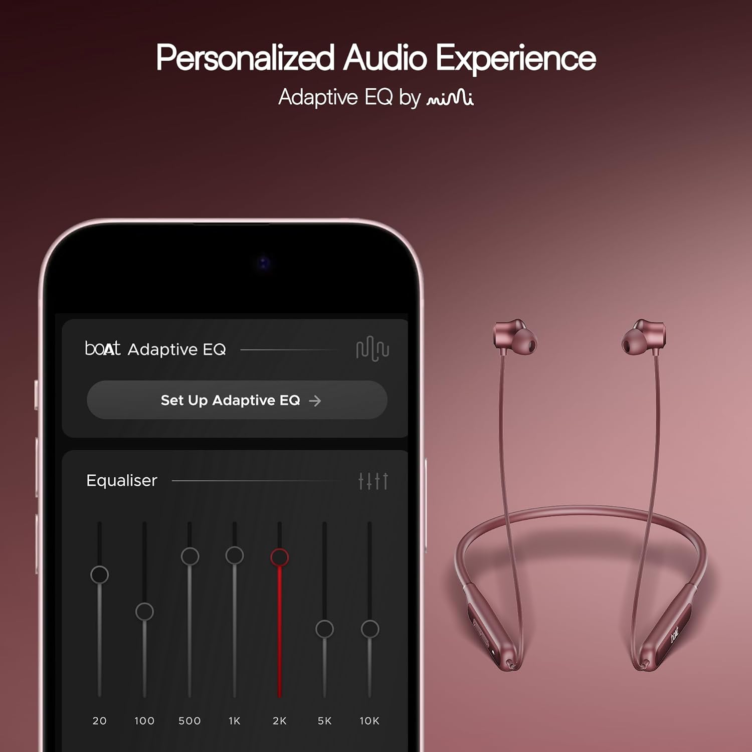boAt Rockerz 210 ANC w/ 30dB Active Noise Cancellation, AI- ENx Tech & Spatial Audio Bluetooth  (Ruby Red, In the Ear)