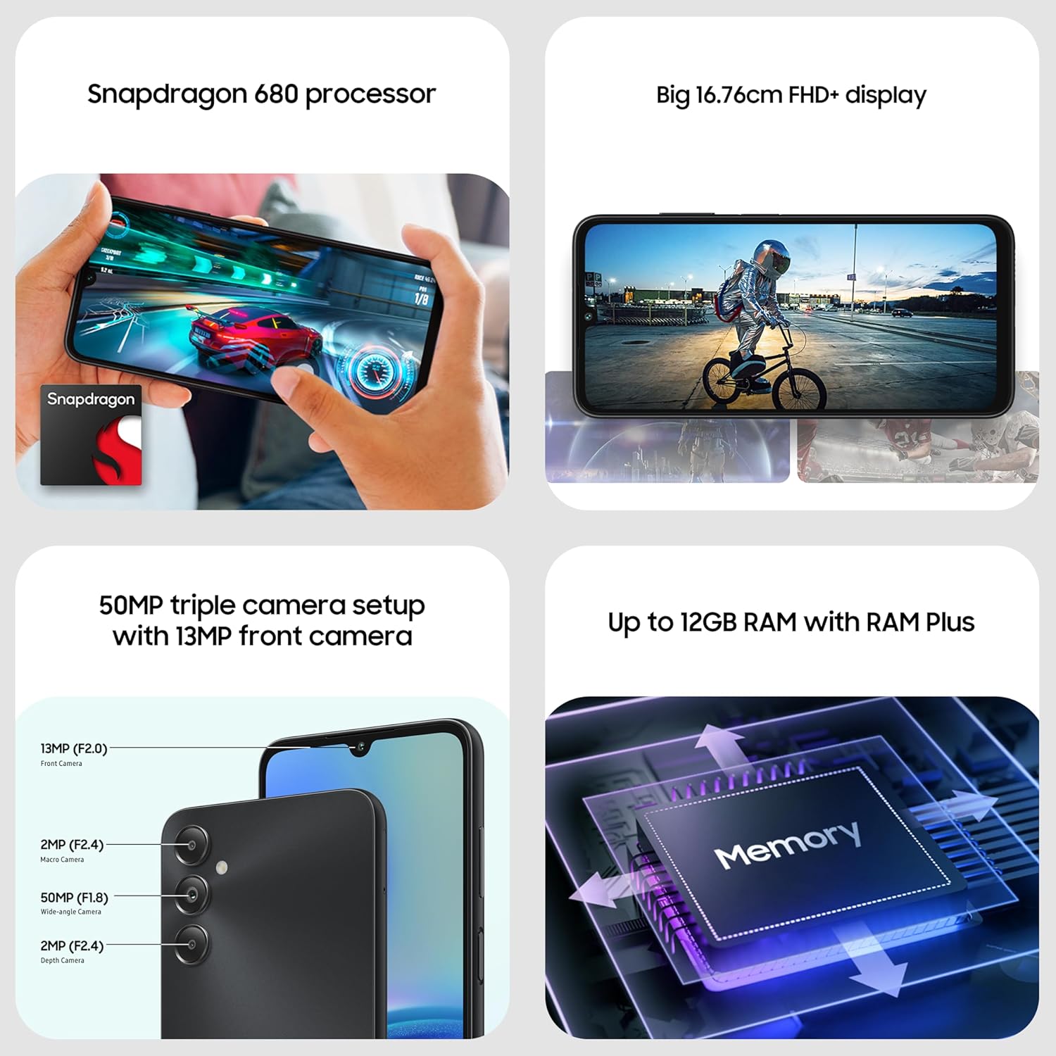 SAMSUNG Galaxy A05s (Light Violet, 128 GB)  (4 GB RAM)