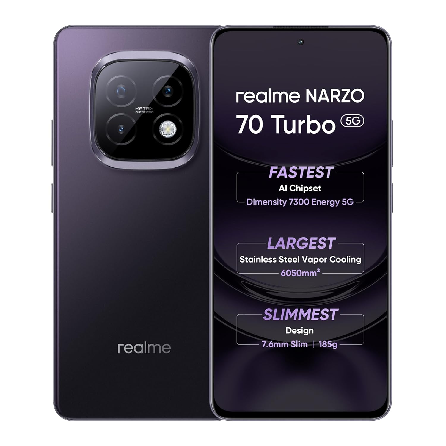 realme NARZO 70 Turbo 5G (Turbo Purple,12GB RAM, 256GB Storage)