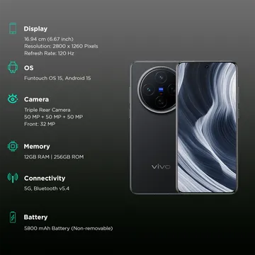 vivo X200 5G (Cosmos Black, 256 GB)  (12 GB RAM)