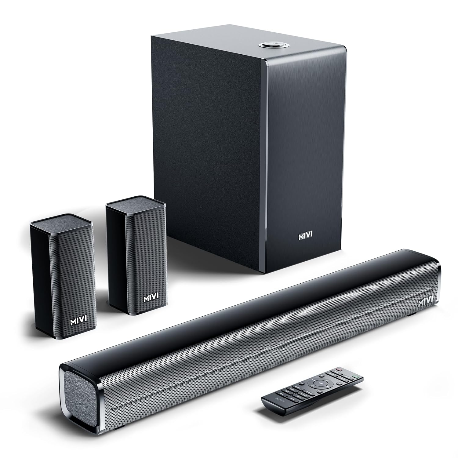 Mivi Fort H350 Soundbar, 350 Watts, 5.1 Channel, Multi-Input and EQ Modes, BT v5.1 350 W Bluetooth Soundbar  (Black, 5.1 Channel)
