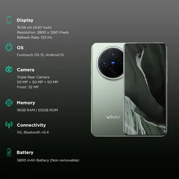 vivo X200 5G (Natural Green, 512 GB)  (16 GB RAM)