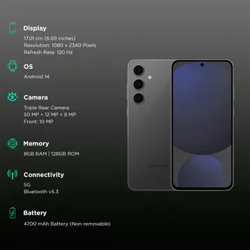 SAMSUNG Galaxy S24 FE 5G (Graphite, 128 GB)  (8 GB RAM)