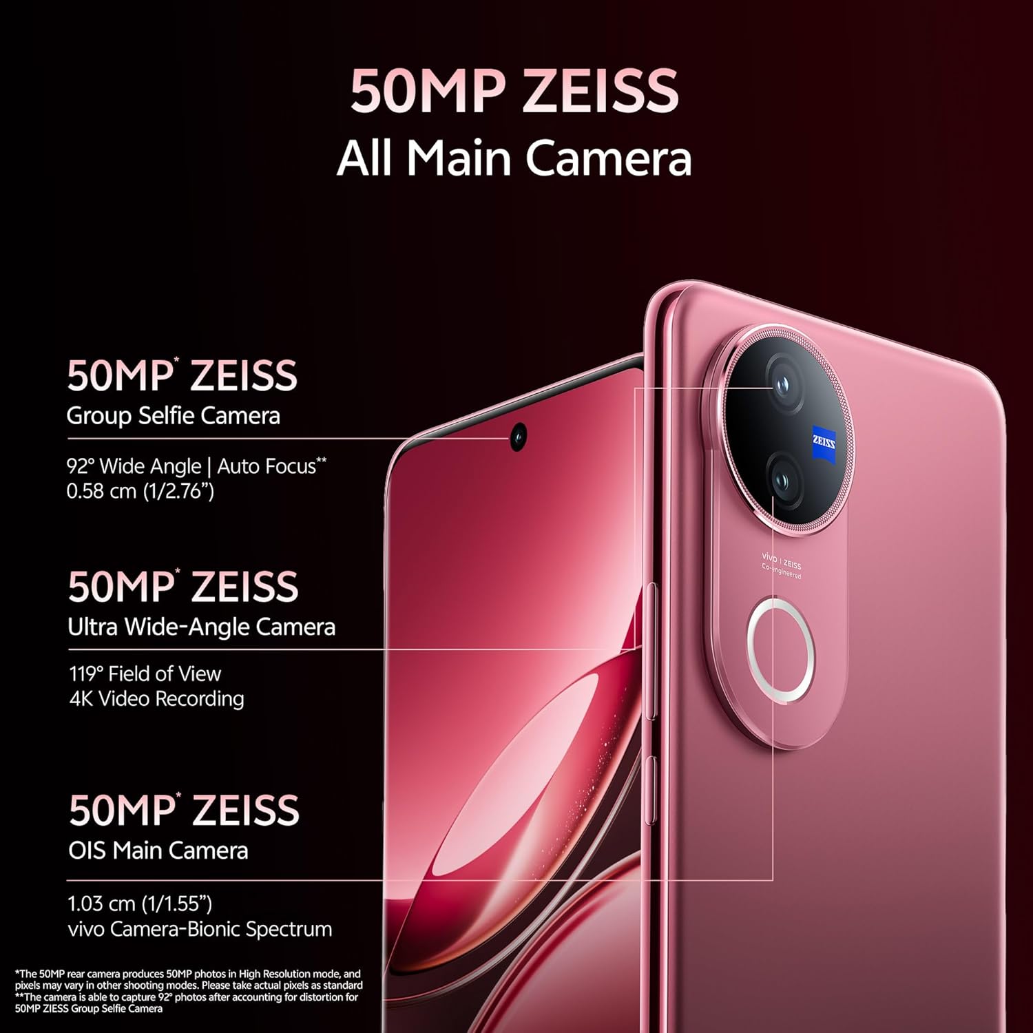 vivo V50 5G (Rose Red, 256 GB)  (8 GB RAM)