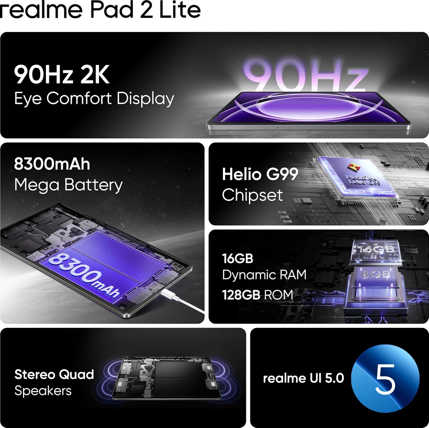 realme Pad 2 Lite 4 GB RAM 128 GB ROM 11.0 inch with 4G Tablet (Space Grey)