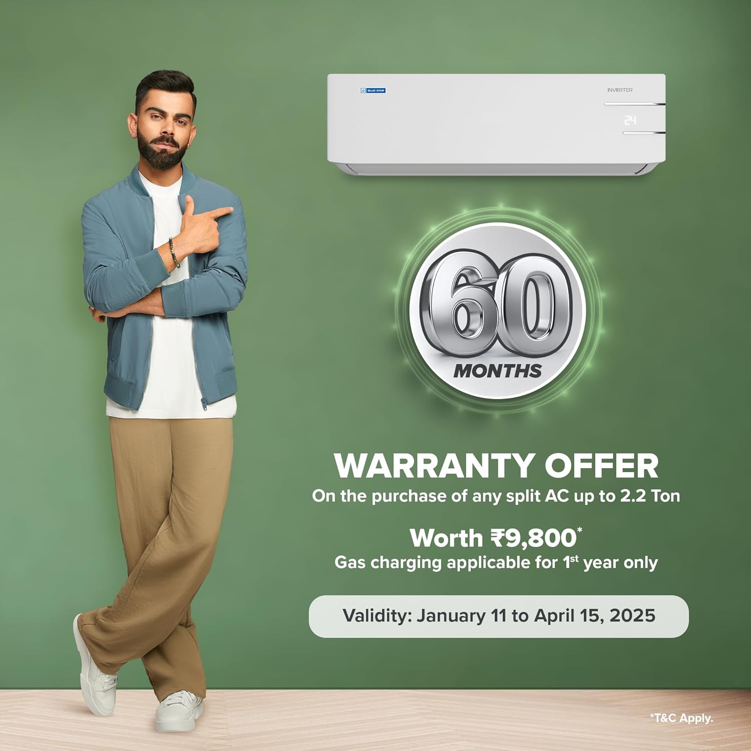 Blue Star 1.5 Ton 3 Star, 60 Months Warranty, Wi-Fi Smart Inverter Split AC (Copper, 5 in 1 Convertible Cooling, 4-Way Swing, Turbo Cool, Voice Command, IC318YNUS, White)