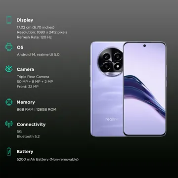 realme 14 Pro Lite 5G (Glass Purple, 128 GB)  (8 GB RAM)