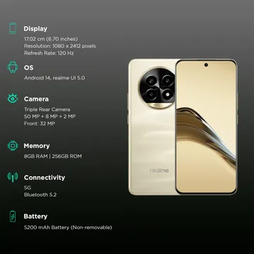 realme 14 Pro Lite 5G (Glass Gold, 256 GB)  (8 GB RAM)