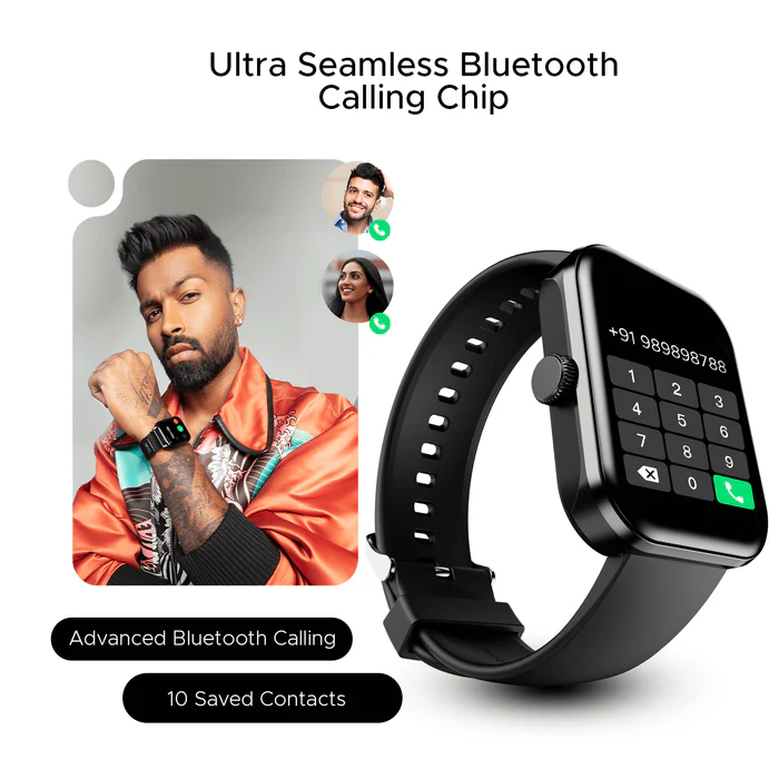 boAt Ultima Call Max Smart Watch w/ 2" Big HD Display, Advanced BT Calling, 100+ Sports Modes, 10 Days Battery Life, Multiple Watch Faces, IP68, HR & SpO2, Sedentary Alerts(Active Black)
