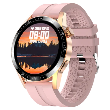 Fire-Boltt Talk Ultra 35.3mm (1.39) Round Color HD Display Bluetooth Calling & Metal Body Smartwatch  (Pink Strap, Regular)