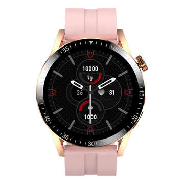 Fire-Boltt Talk Ultra 35.3mm (1.39) Round Color HD Display Bluetooth Calling & Metal Body Smartwatch  (Pink Strap, Regular)