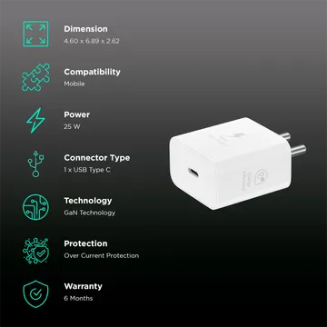 Samsung Original 25W Type-C Travel Adaptor Without Cable, White