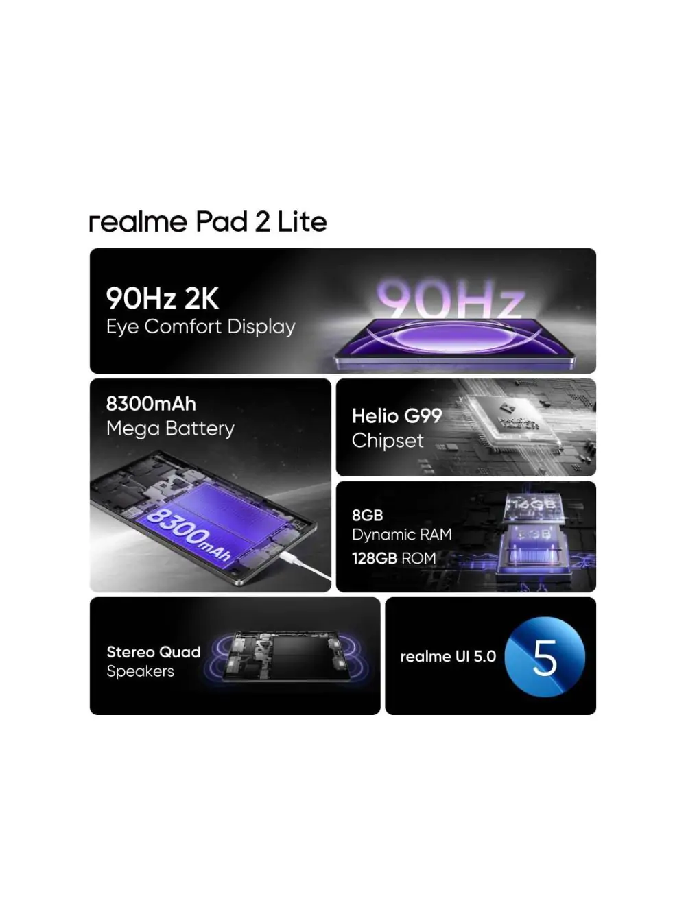realme Pad 2 Lite 8 GB RAM 128 GB ROM 11.0 inch with 4G Tablet (Space Grey)